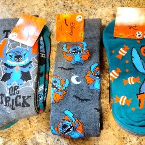 Set of 5 Disney's Stitch women's socks, multicolored, size 4-10.